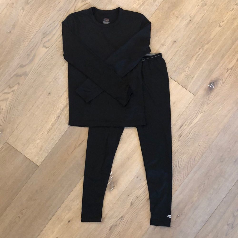 Duofold Black Long John Set, Youth M